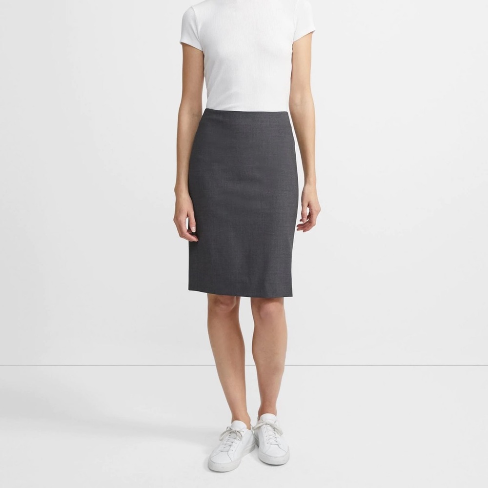 Theory Stretch Wool Pencil Skirt